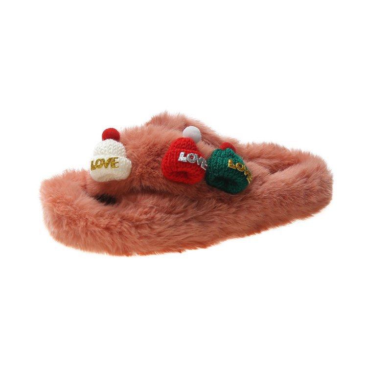 Christmas Elk Cotton Slippers For Women New Halloween Bedroom Soft Winter Indoor Shoes Warm Closed Toe Plush Cotton Slippers