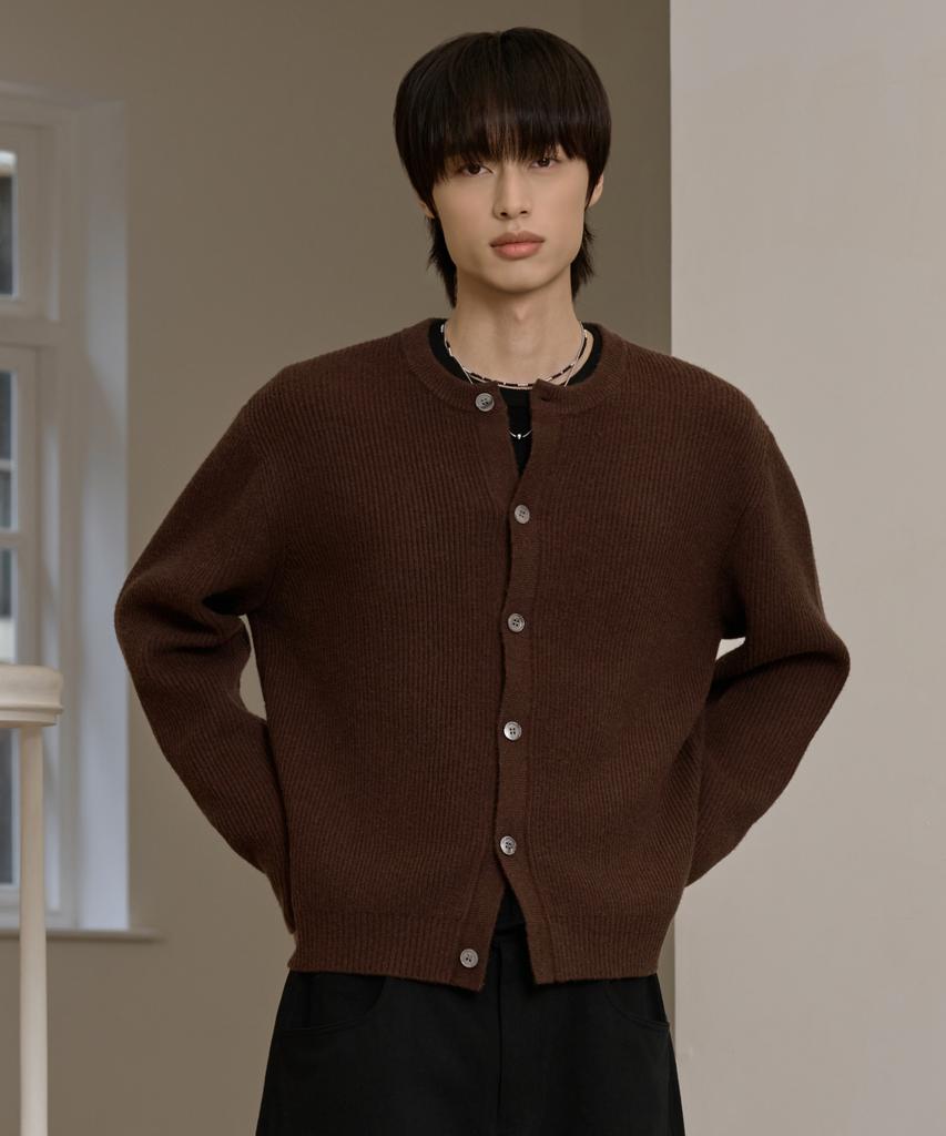 Hyoji Fw Washable Hyoji Round Crop Knit Cardigan (3 Colors)