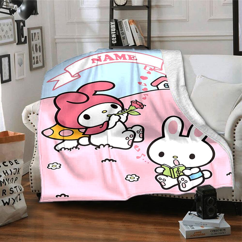 Customizable Sanrio8 Throw Blanket – Personalized Name, All-Season Cozy Snug Blanket, Machine Washable, Personalized Blanket