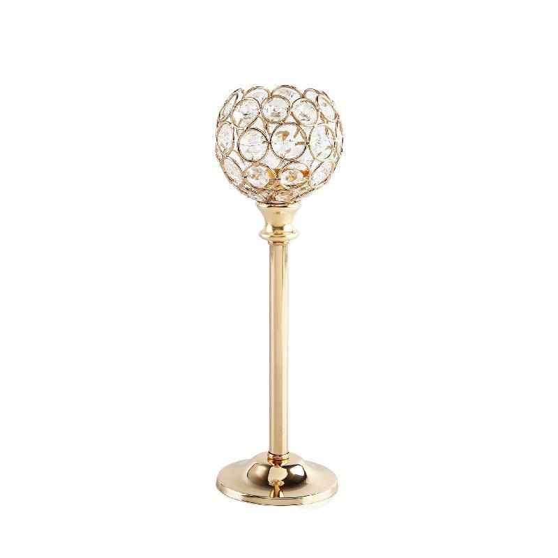 European Mini Crystal Candlestick: Creative Metal Ornament for Weddings and Candlelight Dinners