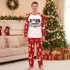 Family Matching Loungewear Set with Christmas Print, Round Neck, Long Sleeve and Pants