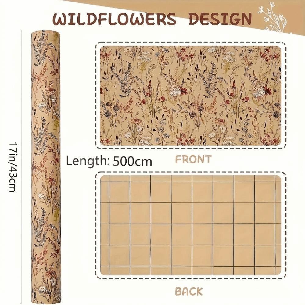 Vintage Wildflower Wrapping Paper Rustic Style Botanical Wrapping Paper Present Wrapping