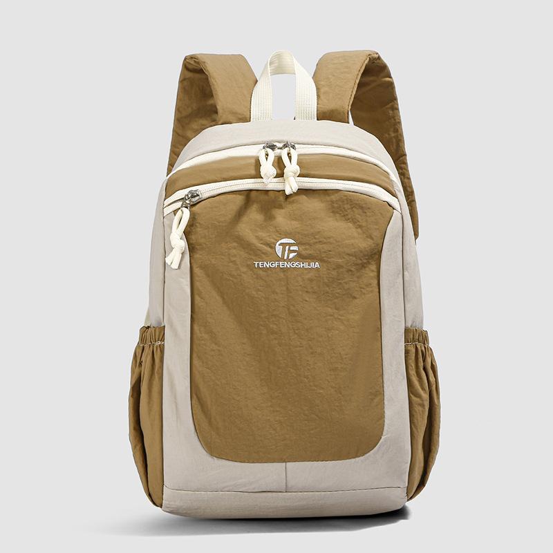 Schoolbag sports backpack men's and women's large-capacity schoolbag contrasting color design travel bag lightweight casual daily versatile backpack
