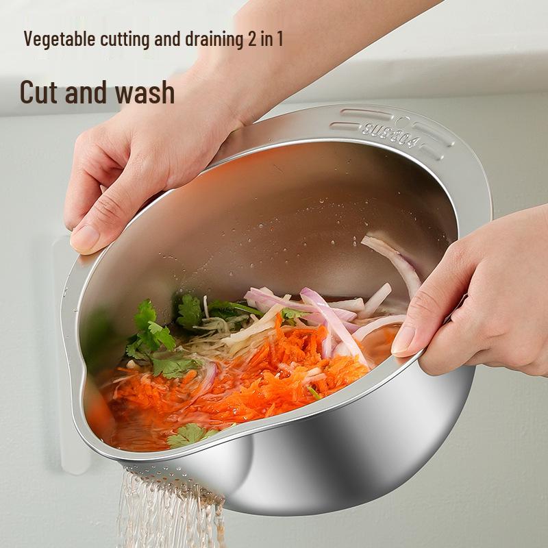 316 Stainless Steel Rice Washing and Vegetable Drain Basket Grater