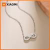 Huitan Fashion Contracted Infinity Pendant Necklace for Women Exquisite Dazzling Cubic Zirconia Chain Necklace Wedding Jewelry