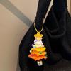 WTEMPO Creative Christmas Tree Shaped Bell Pendents Woolen Crocheted Christmas Tree Ornaments Holiday Festive Decor Bell Car Interior Hanging Pendents