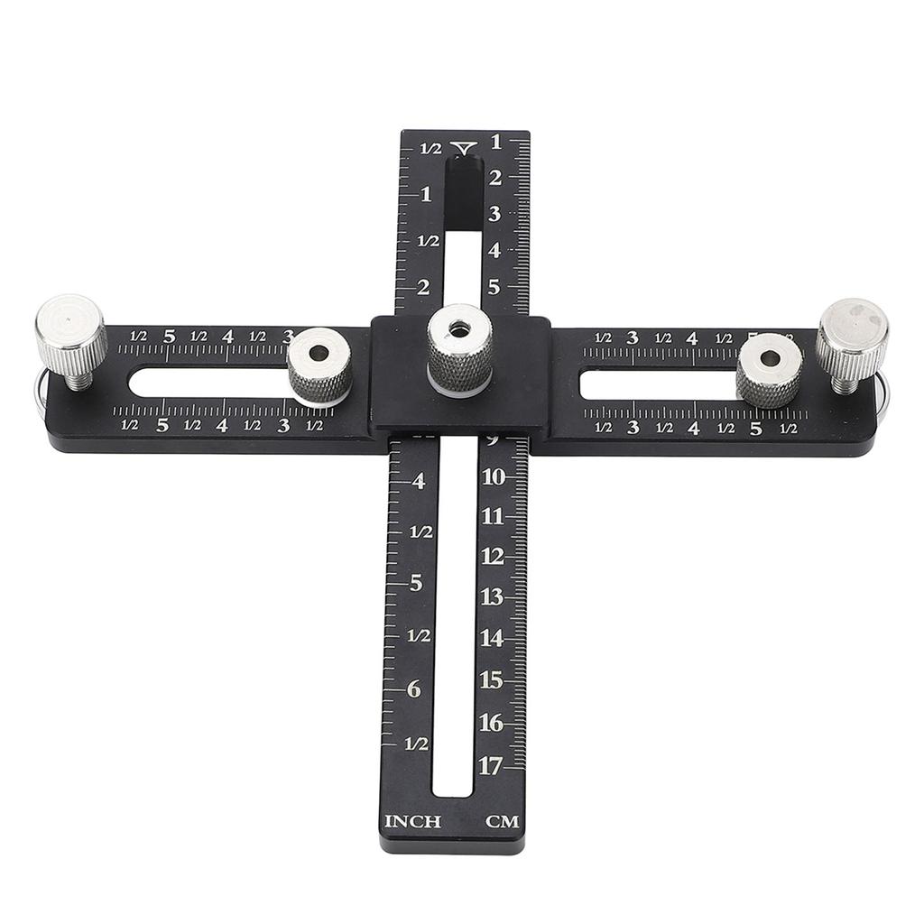 Instrument șablon mâner dulap Instrument de localizare poanson din aliaj de aluminiu Ghid șablon de găurit pentru prelucrarea lemnului