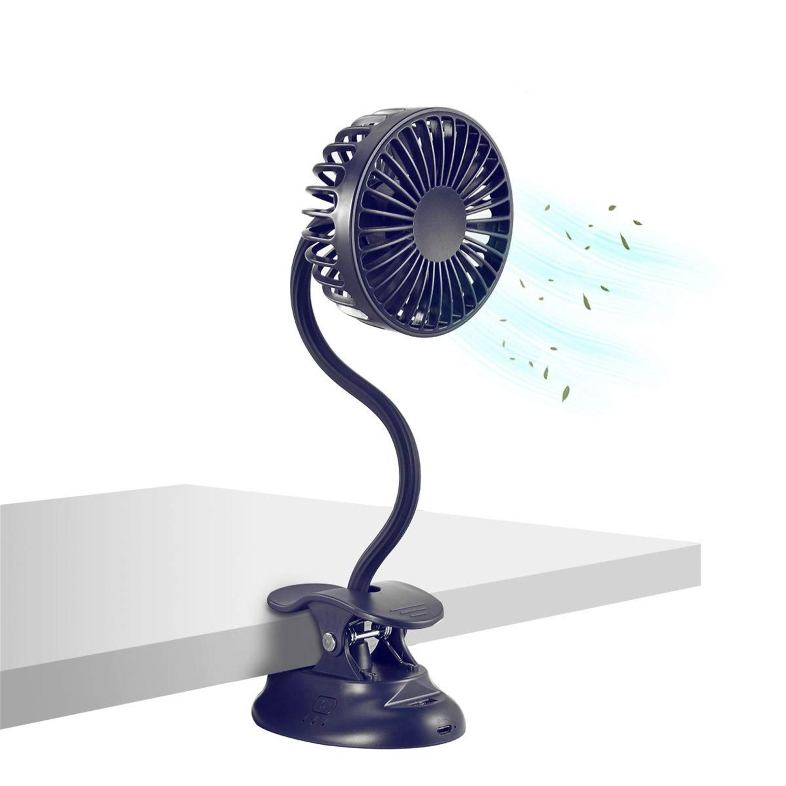 

Usb Mini Clip On Fan 3 Speeds Battery Powered Desk Fan With Flexible Neck For Beach Car Dorm Bed Office blue#0