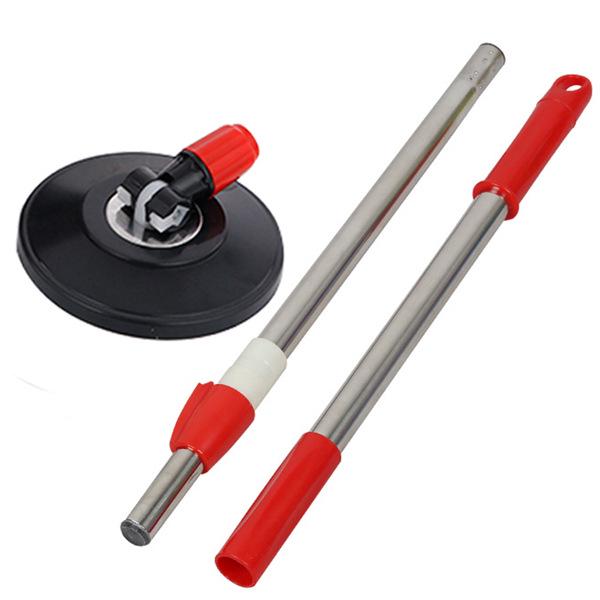 Effort-Saving Telescopic Spin Mop Pole - Stainless Steel, Hand-Free, Extended, and Thickened
