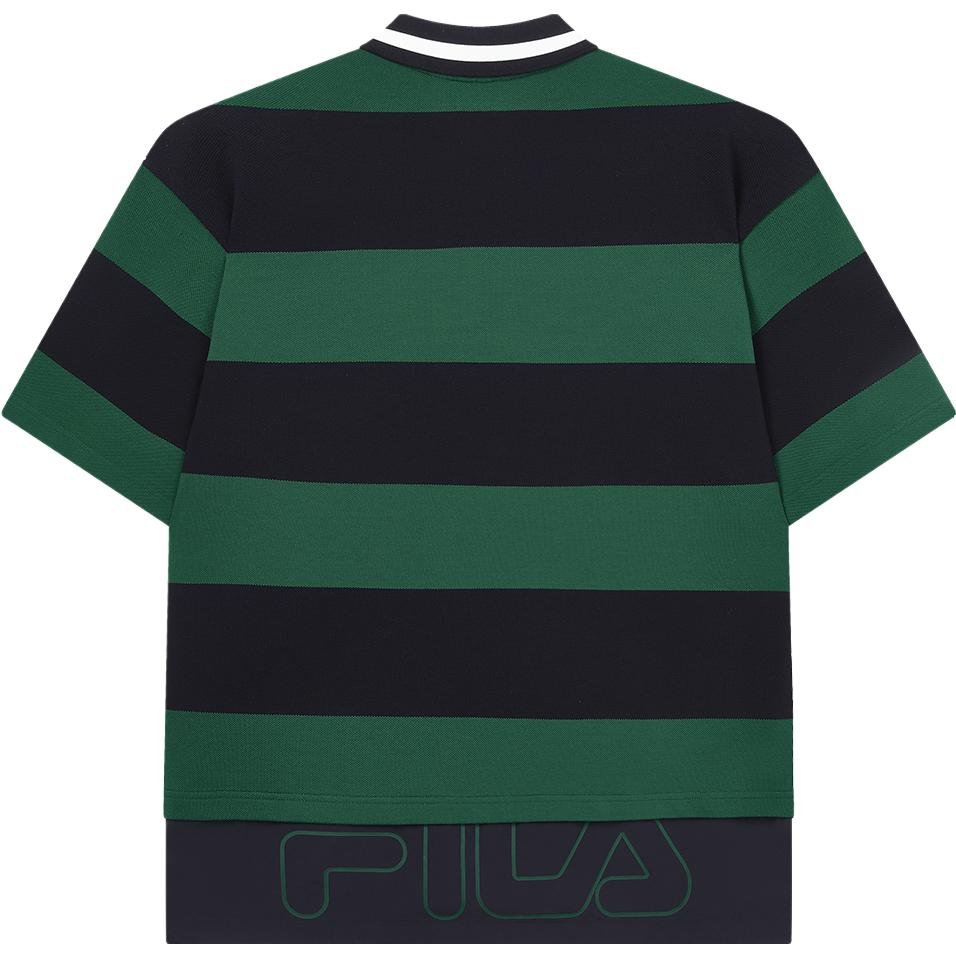 Fila 2023 Autumn New Simple Tennis Casual Striped Short Sleeve Polo Men Polo Midsummer-Green F11M339114F-DG