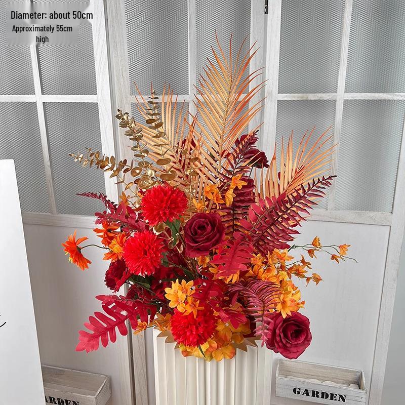 2025 Wedding Floral Decoration: Engagement Banquet Scene, Road/Stage Floral Rows, Arch Flowers, Artificial Background Simulation, Floral Art.