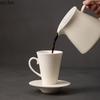 Ceramic Mug White Porcelain Coffee Cup Afternoon Tea Cup Filter Funnel Milk Pot Water Cups Coffee Leakage Breakfast Cups Tea Mug