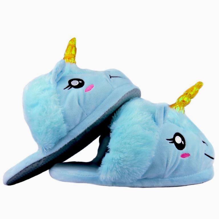 Blue Unicorn Slippers, Universal, Women's, Men's Plush ONESIES