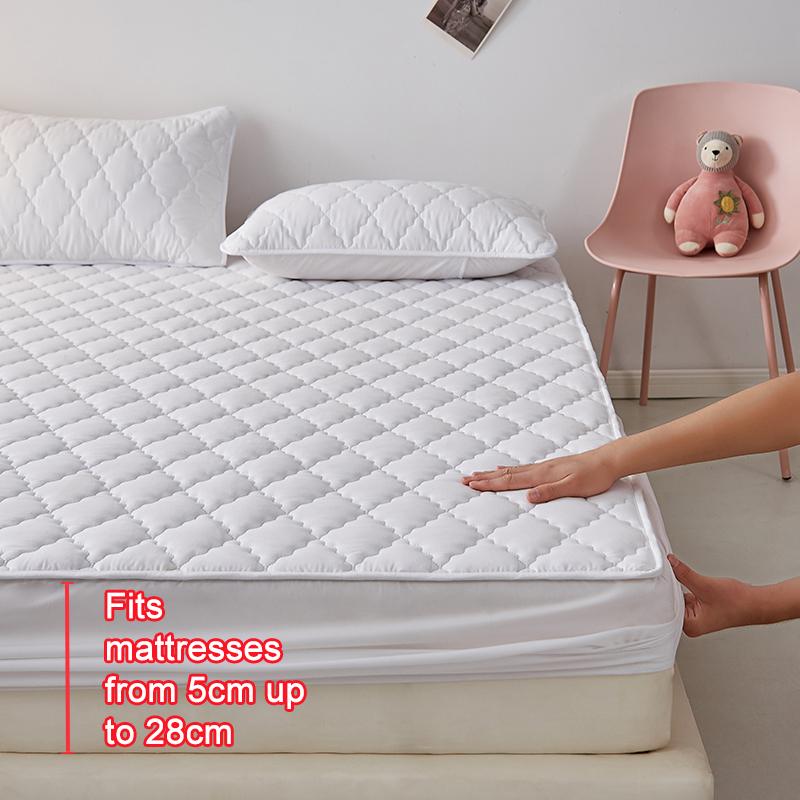 Waterproof Quilted Fitted Mattress Protector,Stain Resistant Mattress Cover,Soft Protective Bedding Mat Noiseless Mattress Cover