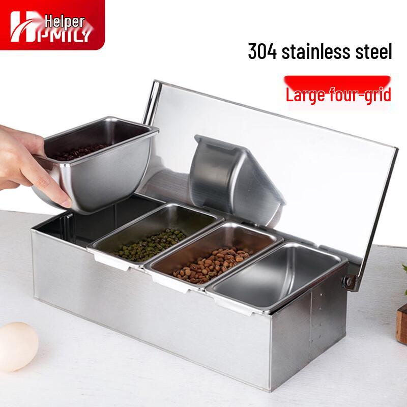 HPMILY Wielokomorowy Pojemnik na Przyprawy ze Stali Nierdzewnej 304
