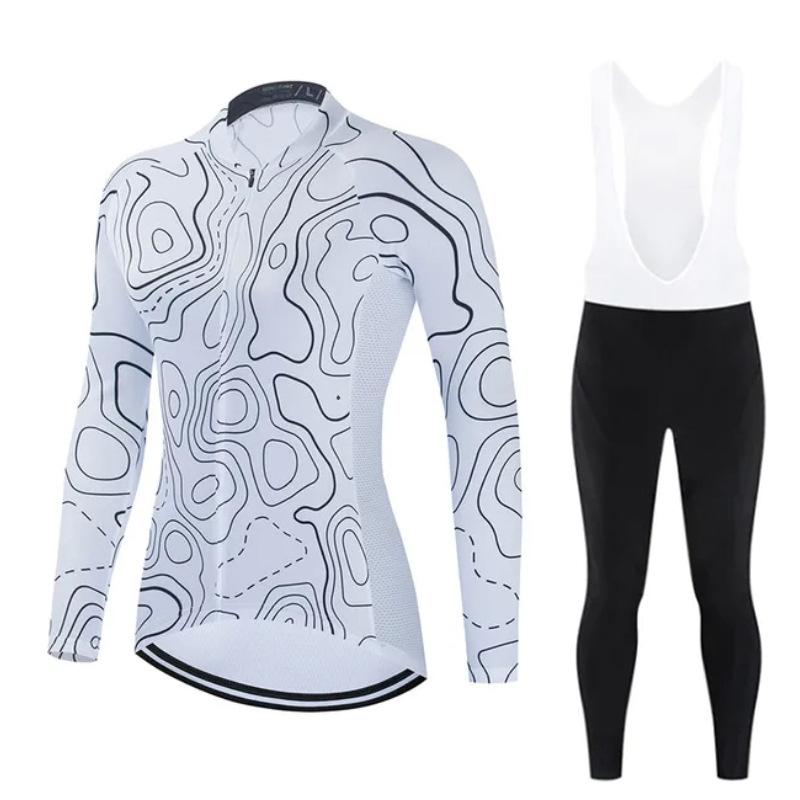 2026 Autumn Velvet Thin Cycling Suit Cycling Suit Bicycle Spring and Women's Long-sleeved Suit Quick-drying Breathable Sunscreen Overalls Trousers
