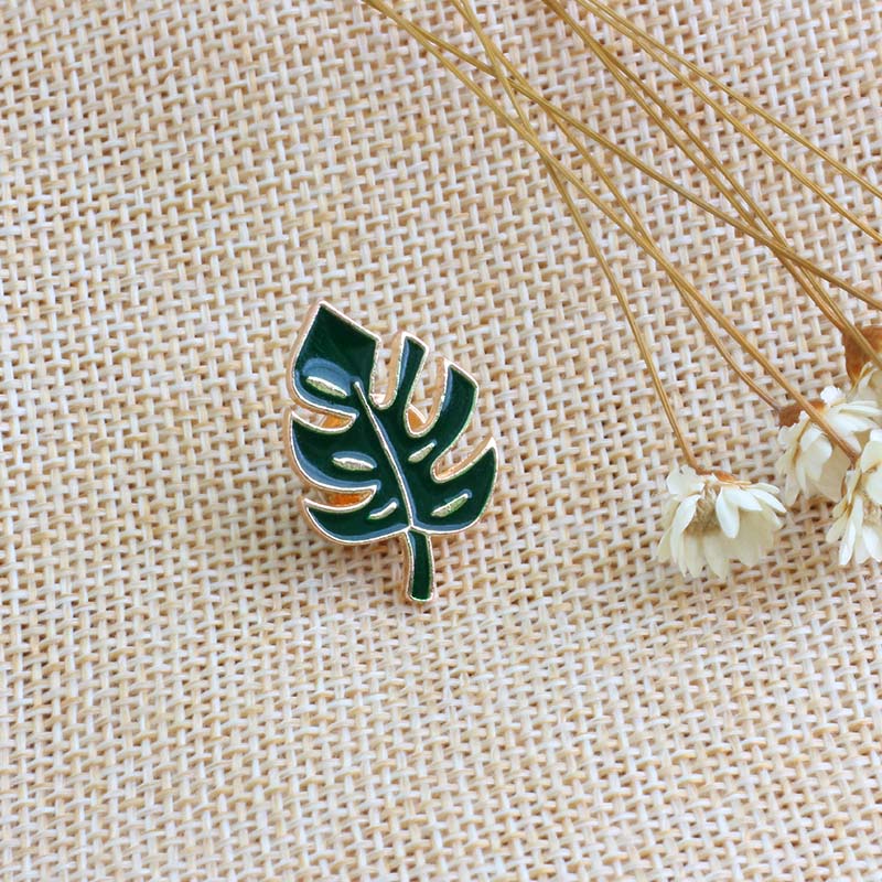 Monstera Potted Plant Enamel Pins Cactus Coconut Tree Custom Cute Cartoon Lapel Brooch Bag Jacket Badge Accessories Jewelry Gift