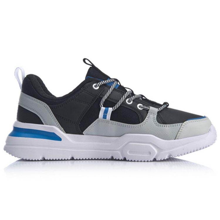 Li Ning Mark Lite Shock Absorption Non-Slip Wear-Resistant Low-Top Sports Casual Shoes Men Sneaker Black White AGCQ039-3