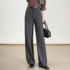 2025 High-End Women’s Wide-Leg Pants: Autumn/Winter Draping, Warm & Slimming, Floor-Length Suit Trousers