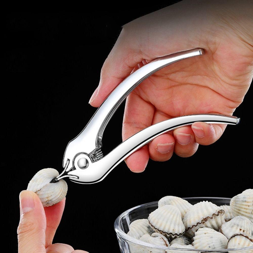 

Curved Handle Blood Clam Plier Grainy Shell Opener Seafood Tools Walnut Clip Crab