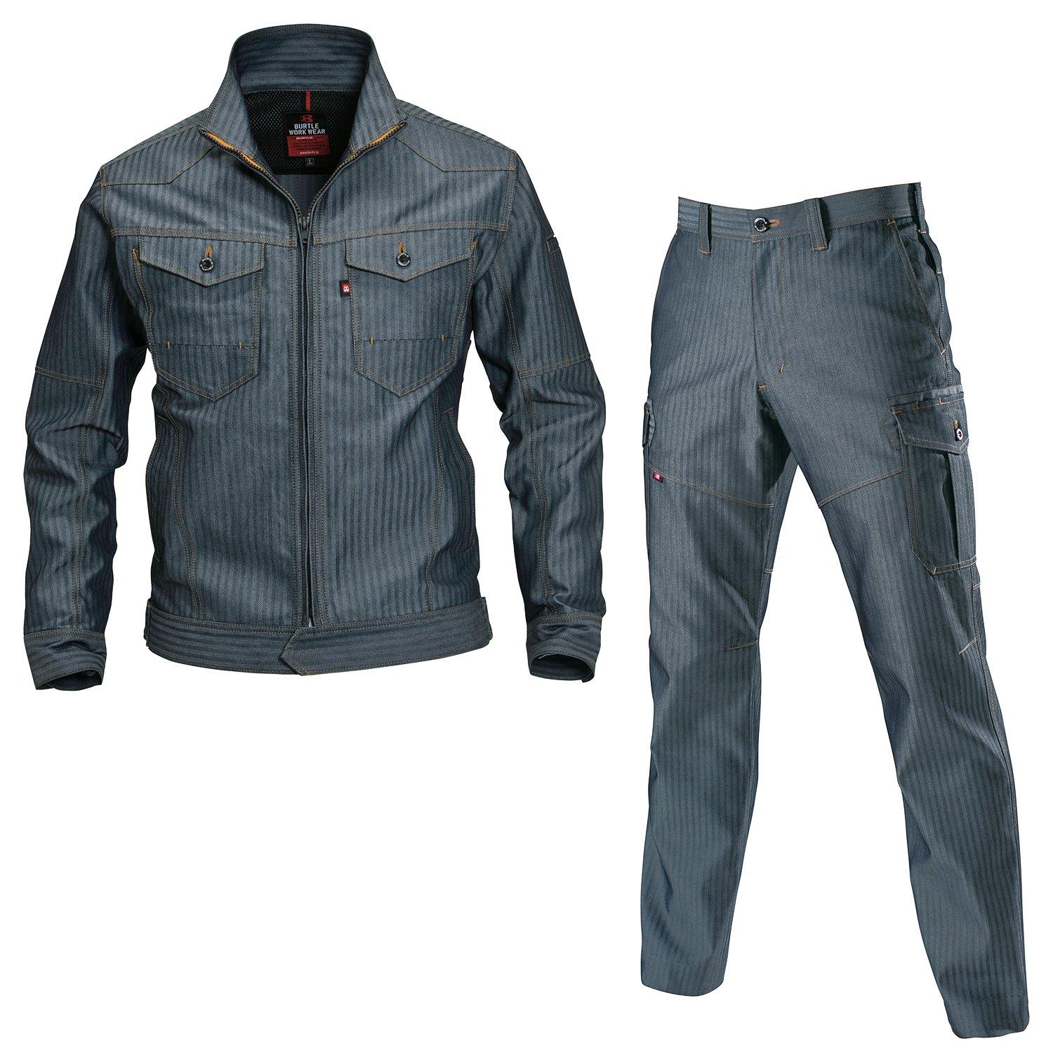 

BURTLE Herringbone Work Clothing Top and Bottom Set Indigo LL [Униформа U-образного фасона] (Бартл) (Блузон + Карго) (1501,1502) индиго