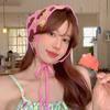 1Pc Knitted Triangle Headband French Pastoral Style Headscarf Hat Little Flower Handmade Crochet Headband Towel Spring Summer