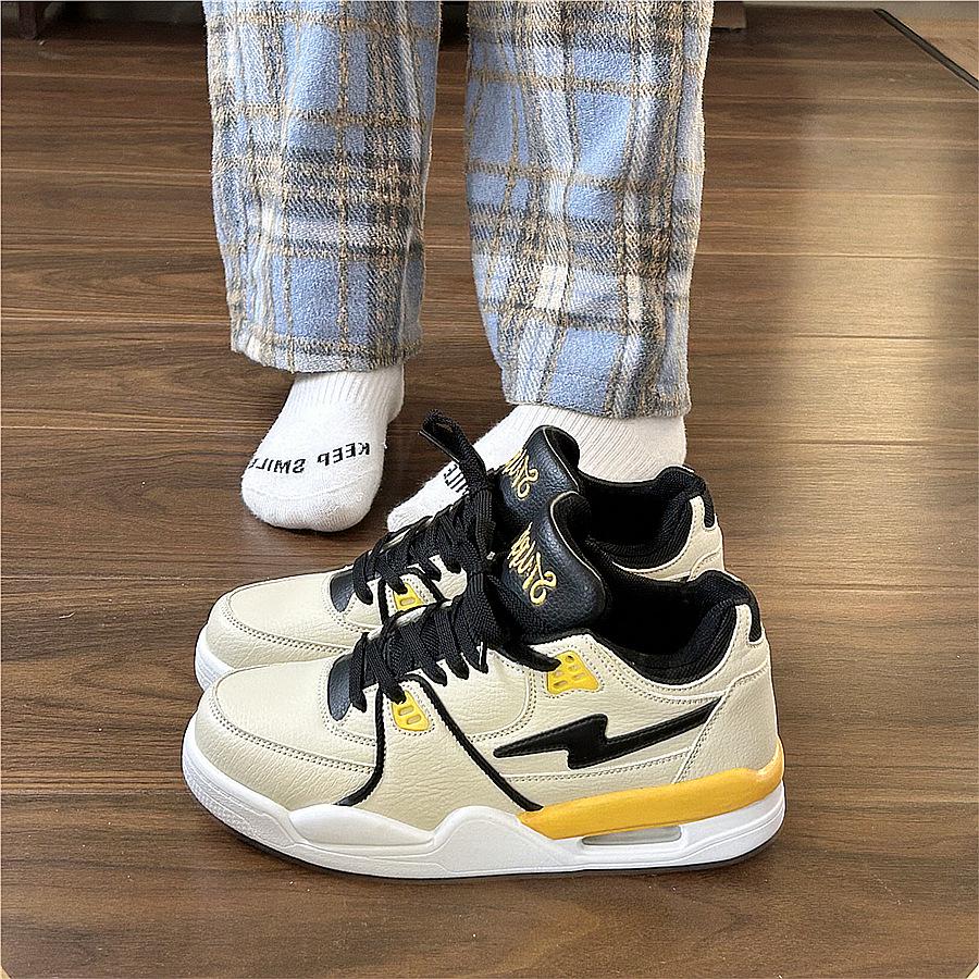 Hong Kong Style Men's Air Cushion Sports Shoes - 2025 Summer Trend, Thick Sole Casual White Sneakers for Students and Couples