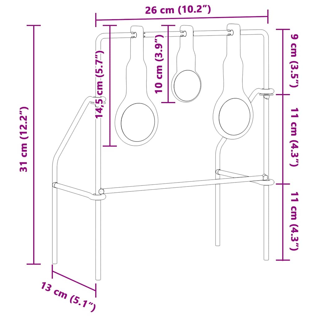 Resettable Target Black 26 x 13 x 31 cm Steel