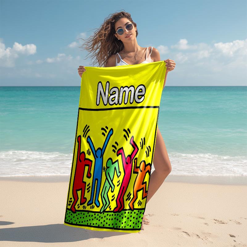 Personalized customized proof beach towel with Untitled Dance pattern - soft, absorbent,quick-drying,perfect swimming,camping&bathing