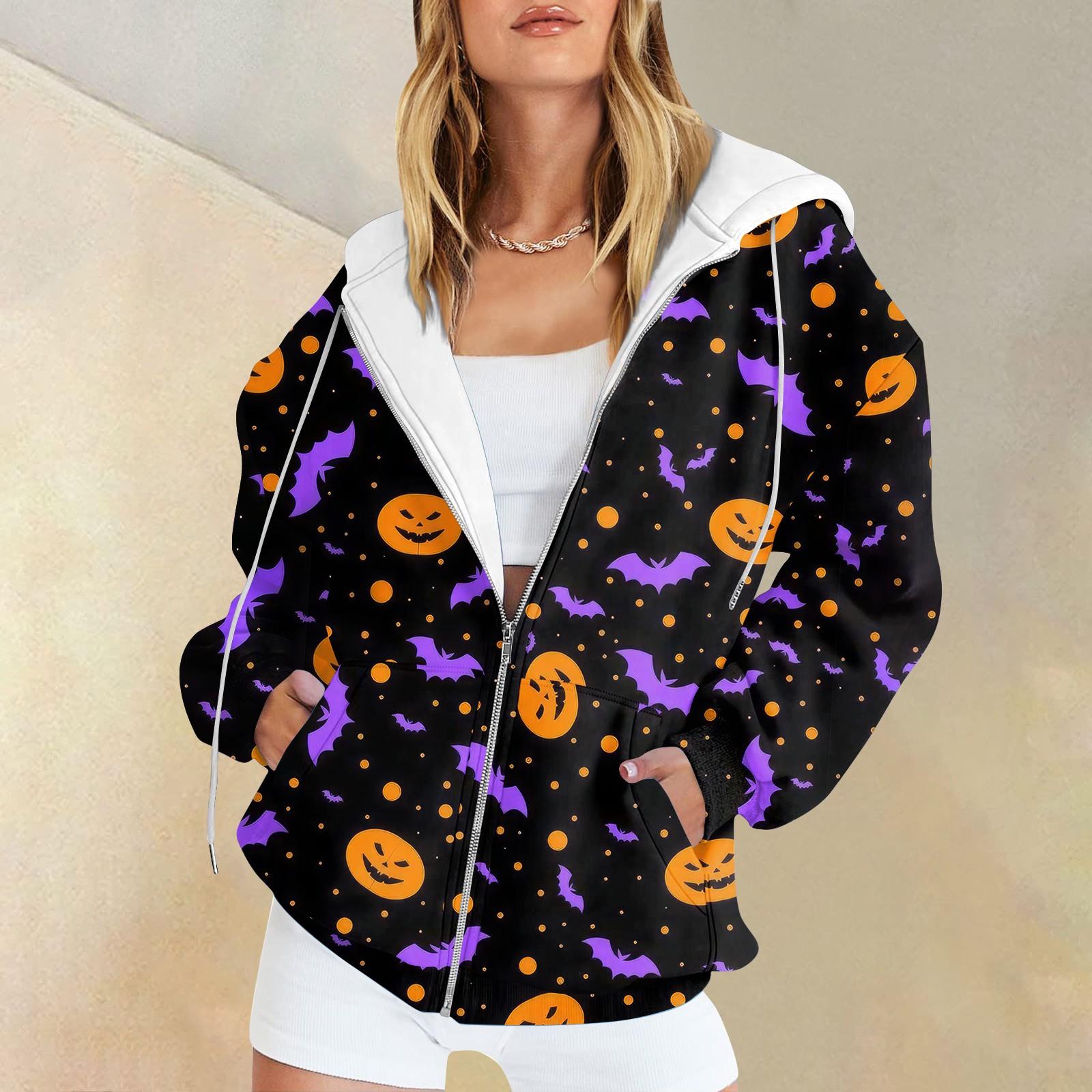 Женские повседневные модные принтованные пуловеры с длинным рукавом толстовки с капюшоном на молнии пальто XL 1938₽