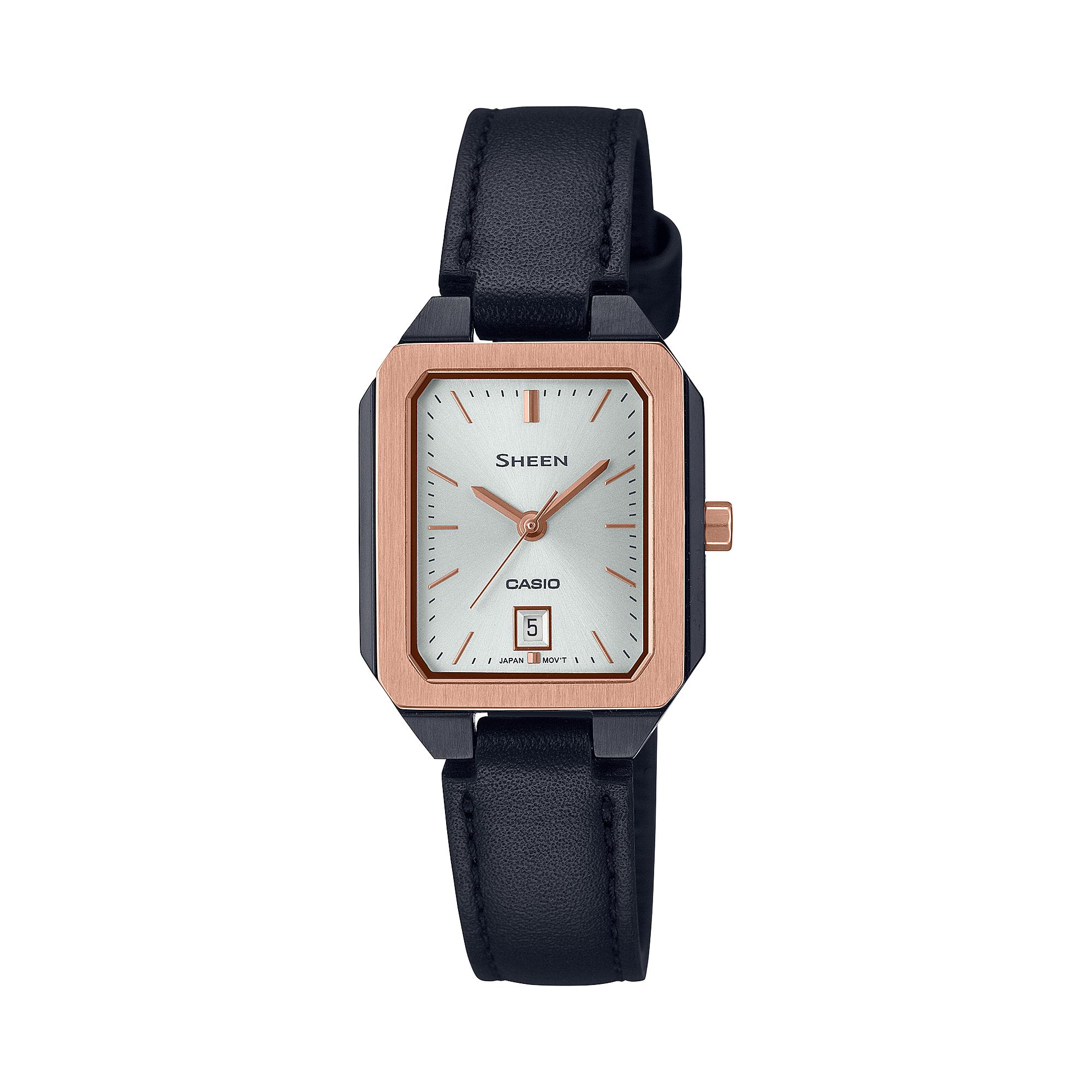 Casio Sheen Women s Stainless Steel 50M Water Resistant Analog Quartz Watch SHE-4555GBL-7A чёрный