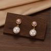 Pearl Birthstone Stainless Steel Stud Earrings - Versatile, High-End, Chic Women's Accessories