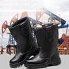 mens fashion steel toe cap work safety boots soft leather tooling security shoes worker high botas safe footwear protection male