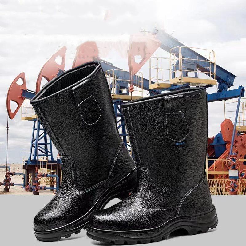 mens fashion steel toe cap work safety boots soft leather tooling security shoes worker high botas safe footwear protection male