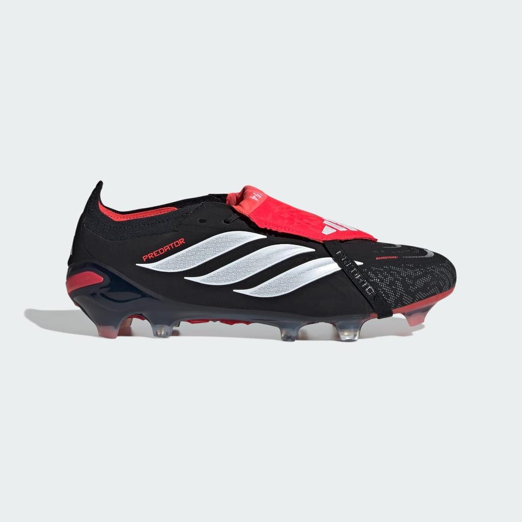 adidas PREDATOR ELITE Fold-Over Tongue Firm Ground Football Boots JS0375 Unisex Performance Sports Shoes Core Black / Cloud White / Lucid Red