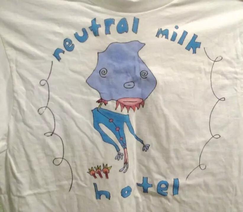 

Футболка с принтом на груди группы Neutral Milk Hotel, короткий рукав, размеры S-5XL, унисекс XXXXL