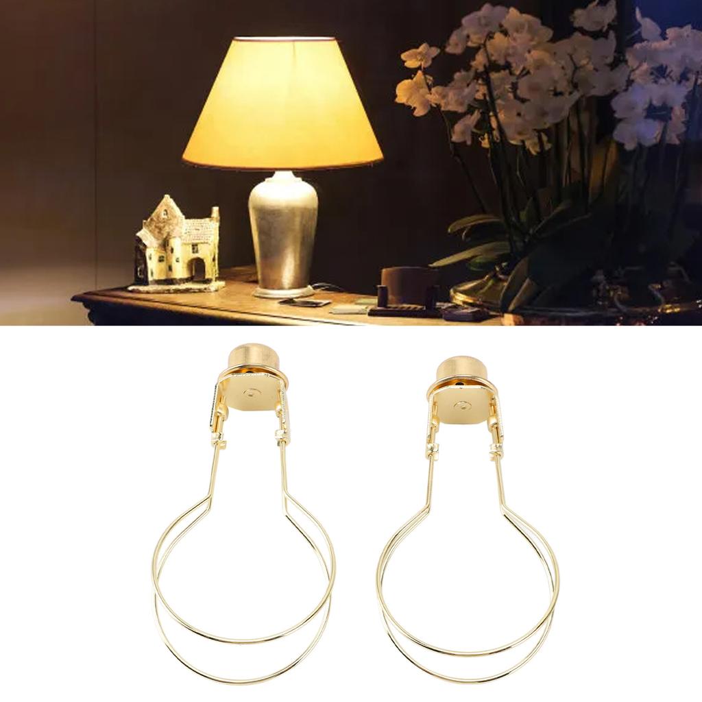 Bulb Clip Adapter Metal Wire Rust Proof Clip On Bulb Lampshade Holder with Finial Top for Table Lamp Floor Lamp 2pcs