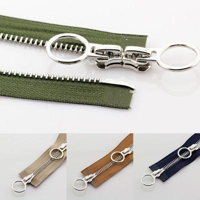 1PC Garment Accessories Jacket Double Slider Metal Zipper Long Zip Open Ended Circle Sliders