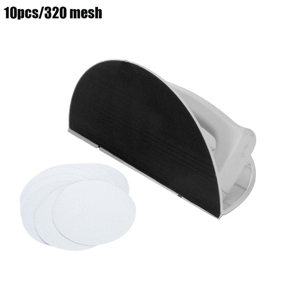 NEW Multifunctional Sandpaper Rack Self-adhesive Handheld Sanding Sandpaper Tool Semi-Circular Angle Sander Kit 180 240 320 Grit