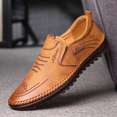 Men's Hand-Sewn Casual Leather Shoes - Soft Sole, Spring/Autumn 2022 Collection
