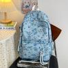 New versatile floral burden reduction junior high school students backpack college students large capacity fresh print cute backpack