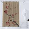 Watercolor Floral and Birds Floral Shower Curtain with Hooks - Waterproof and Minimalist Design for Bathroom Home Decor Curtain