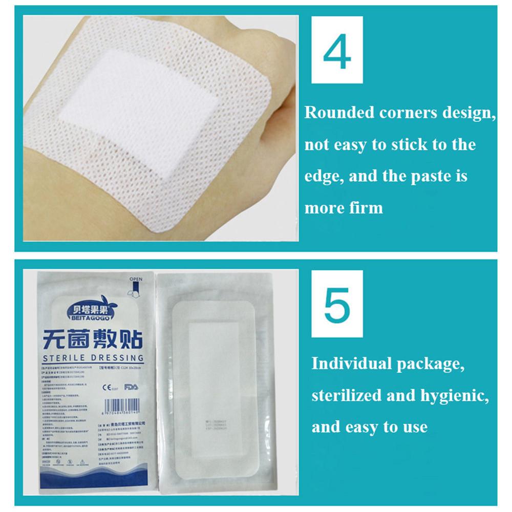 30Pcs 10x10cm/15cm/20cm/25cm Medical Sterile Wound Dressing Breathable Adhesive Large Size Band Aids Bandage Wound Care Sticker