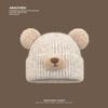 Cartoon Bear Knitted Wool Hat for Women In Autumn and Winter Thickened Warm and Cold Protection Cute Versatile Ear Protection Bag Head Cold Hat