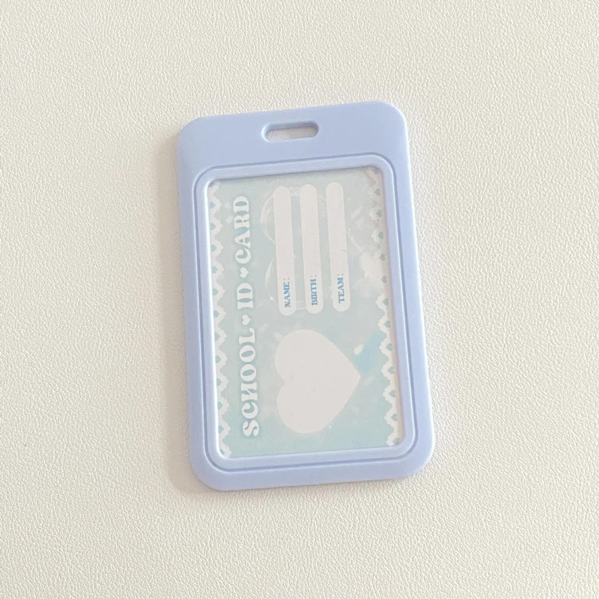 

Милый держатель для кредитных карт для девочек с подвеской Love, кавайный держатель для бейджа, чехол для студенческой автобусной карты с пружинным шнуром