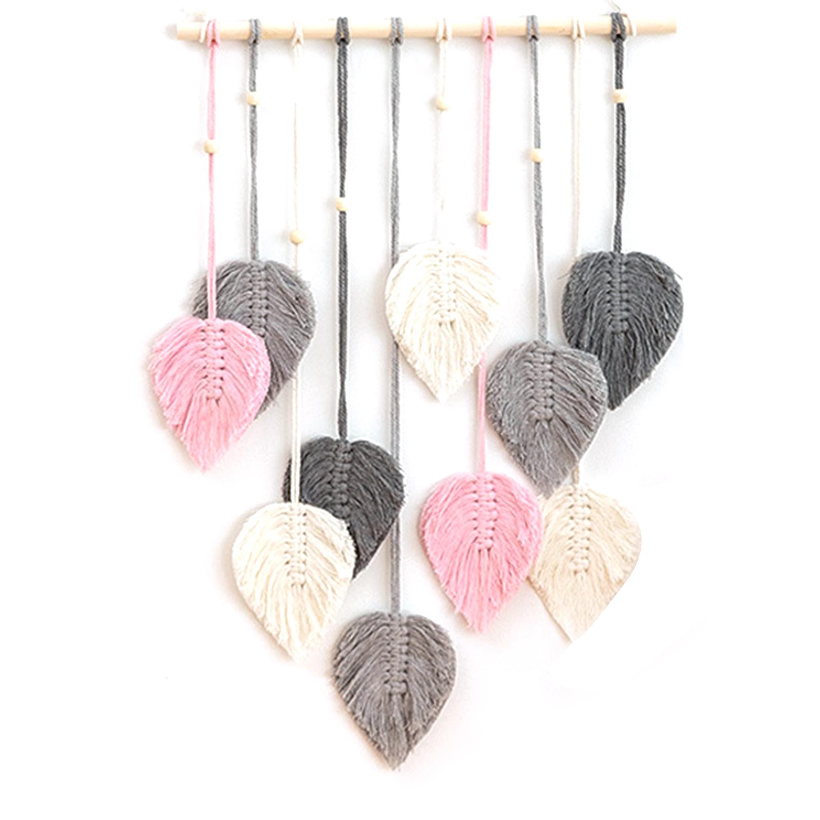 

Ручной работы Лист Макраме Гобелен Бохо Декор Подвесной Кулон Ремесла Настенный Декор Для Дома Для Спальни Гостиной серый