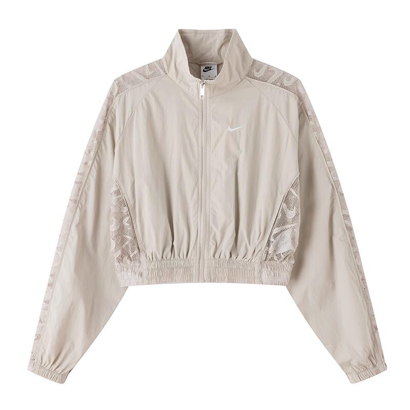 Nike Running Jackets Women s Khaki Stand Collar Moderate Other M