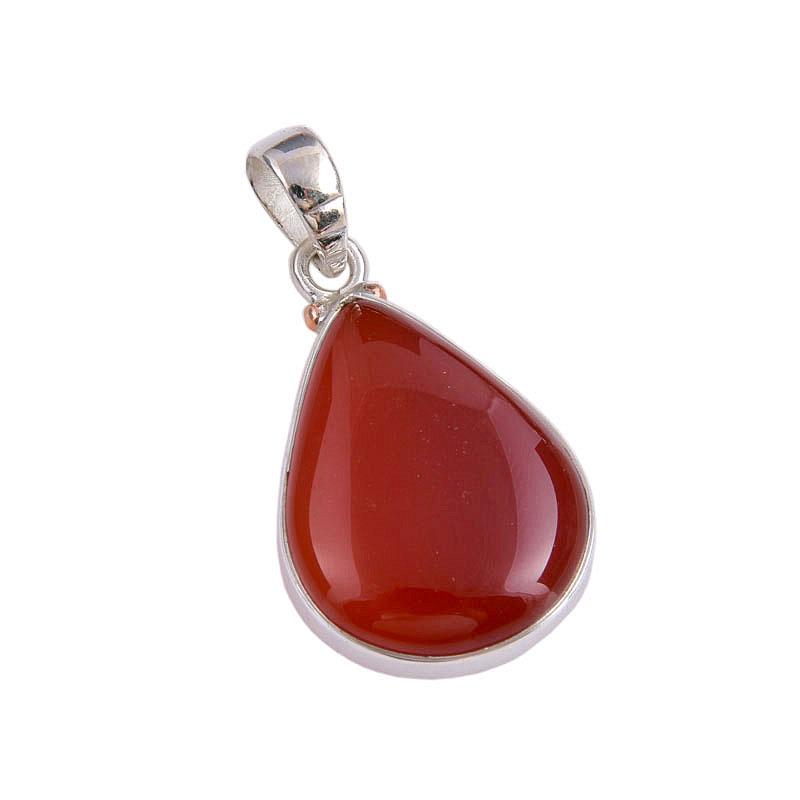 Natural Red Onyx Gemstone Handmade 925 Solid Silver Jewelry Pendant 1.50'' Z4i43