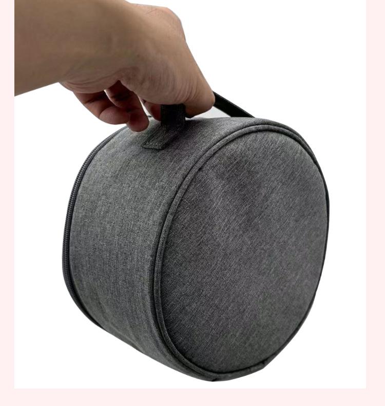 Round Folding Outdoor Fan & Makeup Storage Pouch for Camping