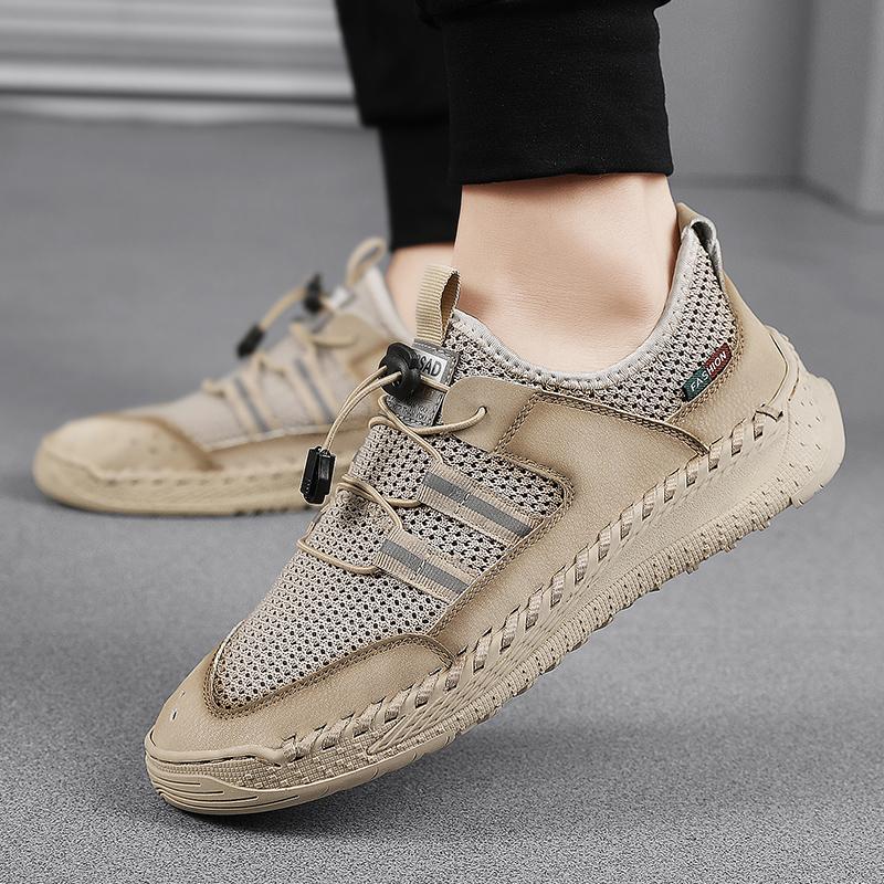 

Men Casual Shoes Lace Up Summer Men Sneakers Breathable Mens Loafers Moccasins Luxury Brand Mesh Mens Low Shoes Big Size 38 -46